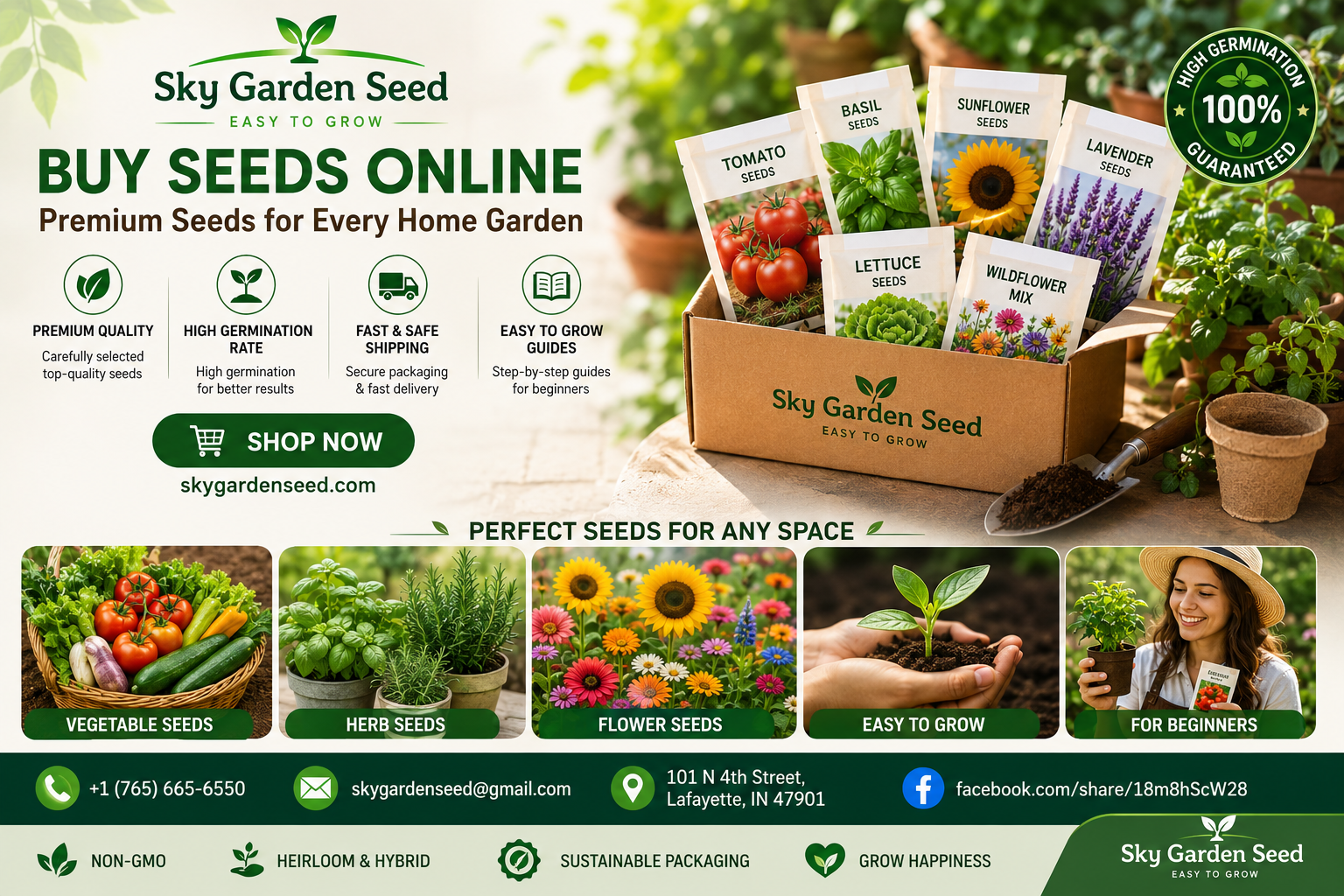 Buy Seeds Online: Premium Vegetable, Flower & Herb Seeds | Sky Garden Seed